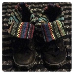 Blowfish black and colored fabric boots